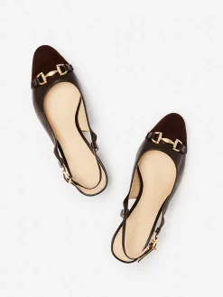 Agyness Suede u0026 Leather Slingback Heels