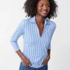 Aida 3/4 Sleeve Top in Blooms Geo