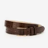 Allegra Leather Belt in Croc