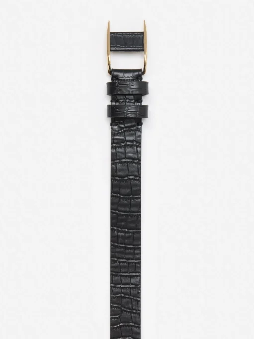 Allegra Leather Belt in Croc