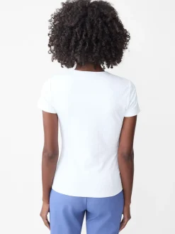 Allie Cap Sleeve Tee in Riptide Jacquard