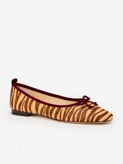Anastasia Calf Hair Flats in Zebra