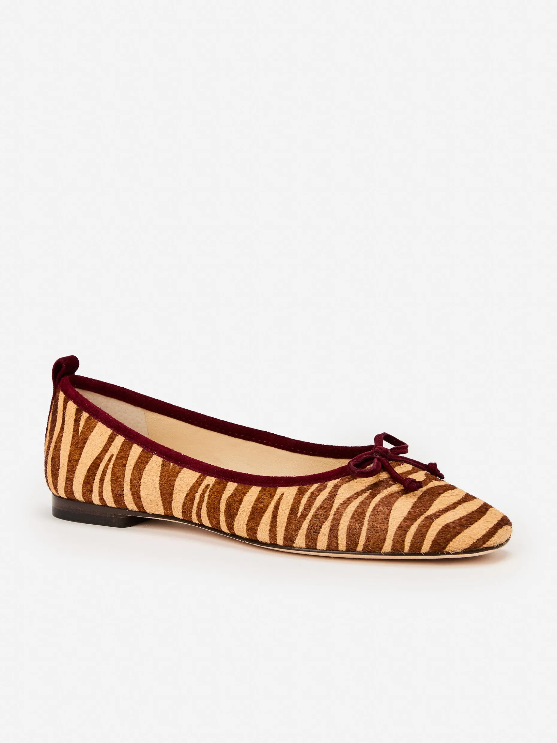 Anastasia Calf Hair Flats in Zebra