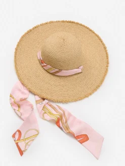 Brooke Raffia Hat in Neo Gulltopp Square