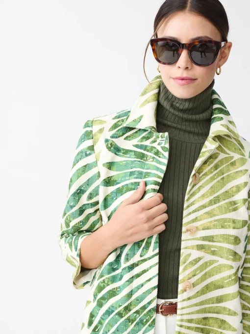 Deirdre Coat in Textured Grand Palm