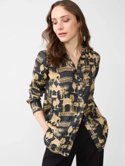 Denver Silk Blend Shirt in Desert Toile