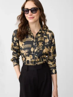 Denver Silk Blend Shirt in Desert Toile