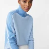 Dina Cashmere Turtleneck in Color Block