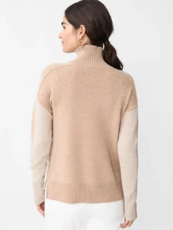 Dina Cashmere Turtleneck in Color Block