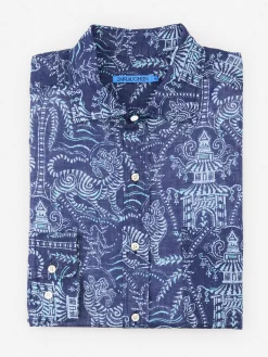 Gramercy Classic Fit Linen Shirt in Tiger Damask