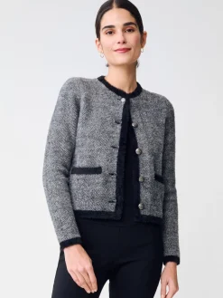 Inez Cardigan in Herringbone Jacquard