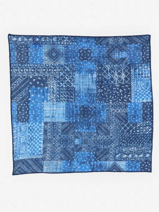 Linen Pocket Square in Diamond Patch