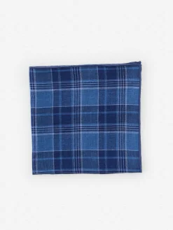 Linen Pocket Square in Plaid