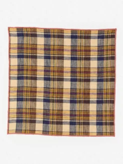 Linen Pocket Square in Plaid