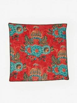 Linen Pocket Square in Vintage Bouquet