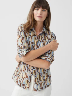 Lois Shirt in Abstract Waves