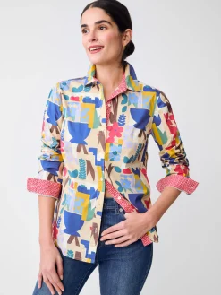 Lois Shirt in Paper Garden Geo