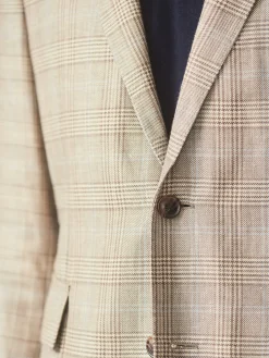 McCown Linen u0026 Wool Sport Coat in Glen Plaid