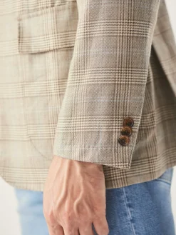 McCown Linen u0026 Wool Sport Coat in Glen Plaid