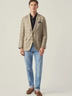 McCown Linen u0026 Wool Sport Coat in Glen Plaid