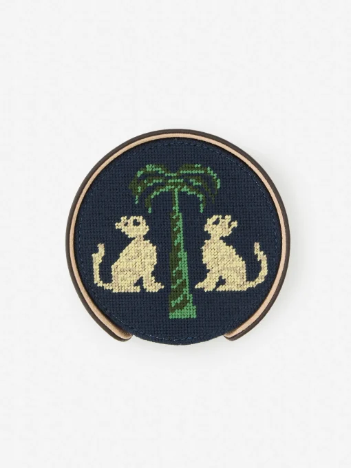 Needlepoint Coaster Set in Cat u0026 Tree