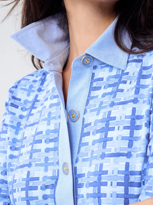 Rollins Dress in Micro Painted Lattice