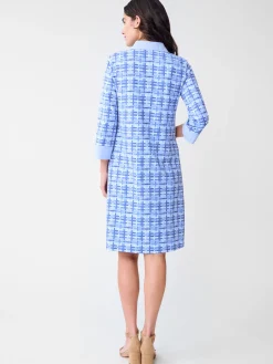 Rollins Dress in Micro Painted Lattice