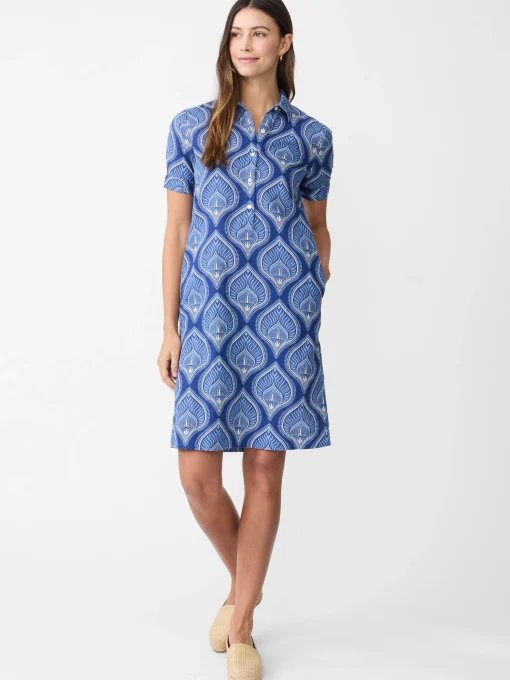 Teresa Linen Blend Dress in Neo Tangier Geo