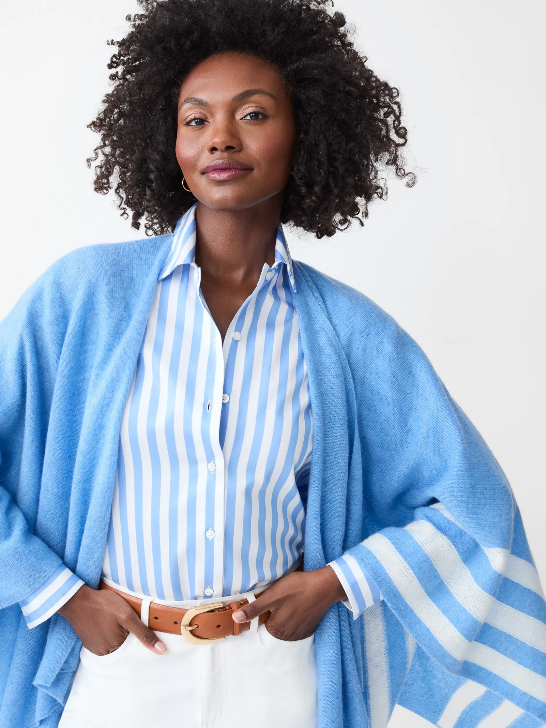 Veronique Cashmere Wrap in Stripe